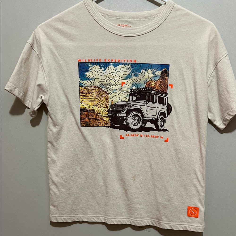 3/$10 Boys Cat & Jack Cream Wildlife Expedition T-Shirt